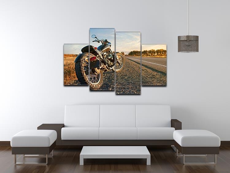 Motorbike under the clear sky 4 Split Panel Canvas  - Canvas Art Rocks - 3