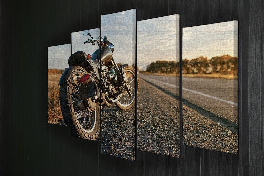 Motorbike under the clear sky 5 Split Panel Canvas  - Canvas Art Rocks - 2