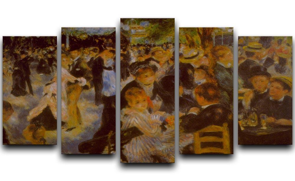 Moulin Galette by Renoir 5 Split Panel Canvas  - Canvas Art Rocks - 1