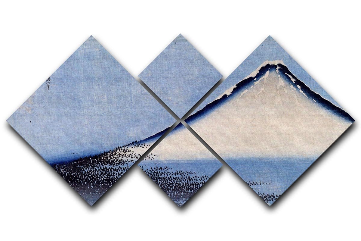 Mount Fuji 2 by Hokusai 4 Square Multi Panel Canvas  - Canvas Art Rocks - 1