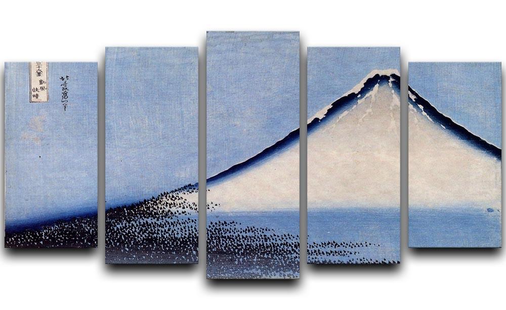Mount Fuji 2 by Hokusai 5 Split Panel Canvas  - Canvas Art Rocks - 1