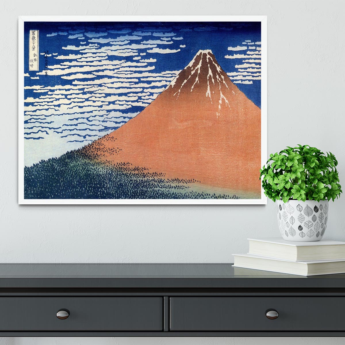 Mount Fuji by Hokusai Framed Print - Canvas Art Rocks -6
