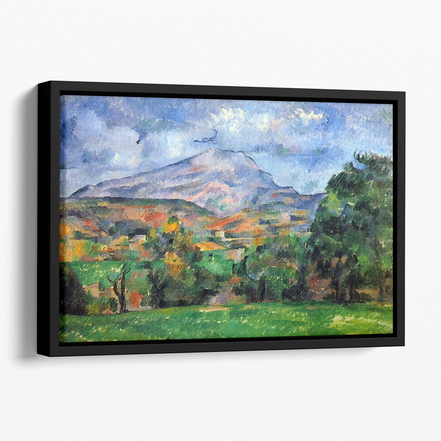 Mount St. Victoire by Cezanne Floating Framed Canvas - Canvas Art Rocks - 1