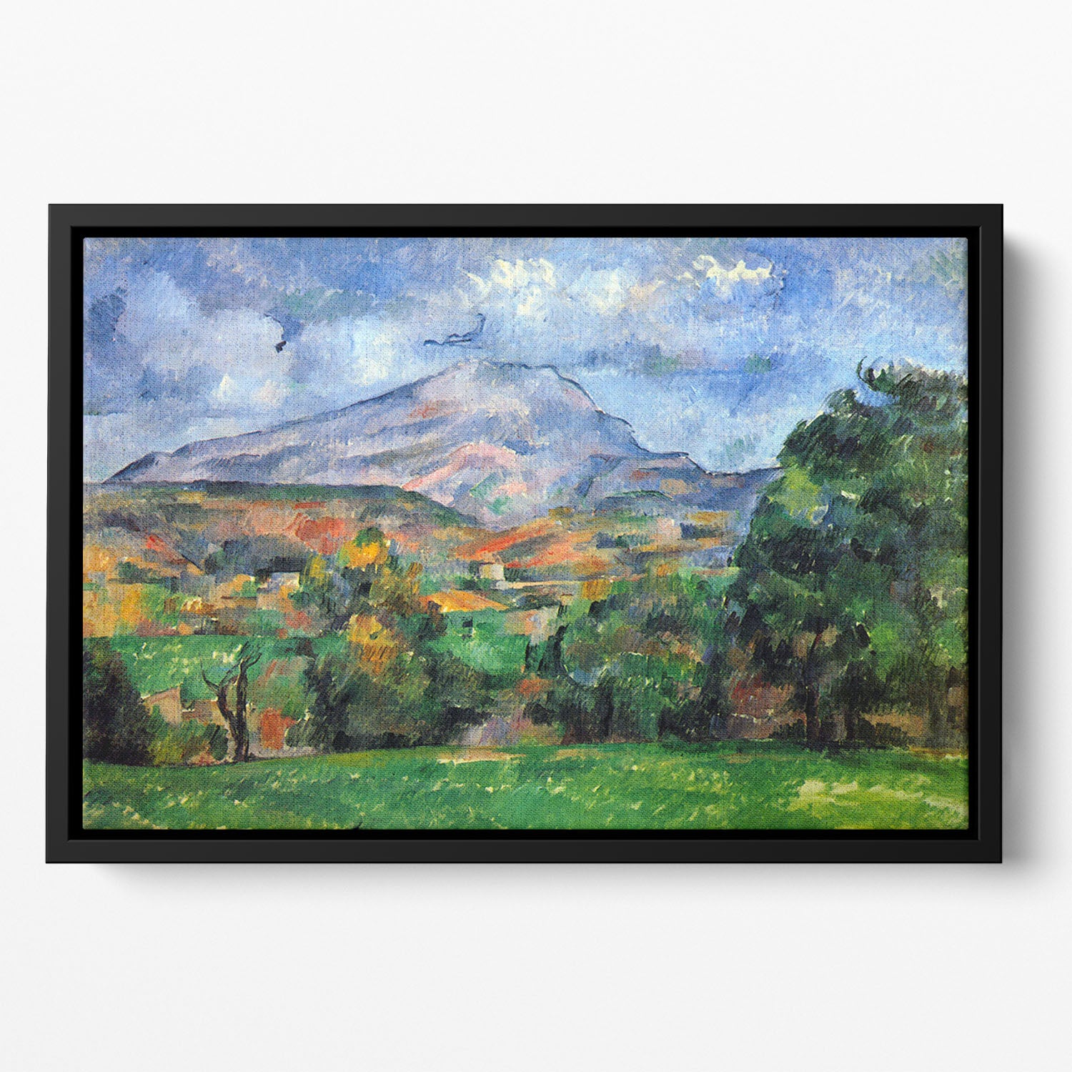 Mount St. Victoire by Cezanne Floating Framed Canvas - Canvas Art Rocks - 2