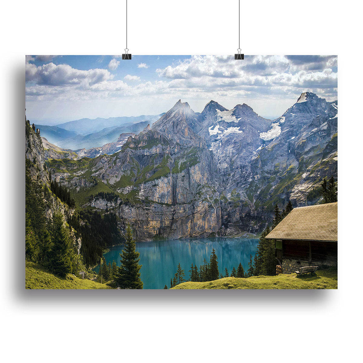Mountains Over Looking Lake Canvas Print or Poster - Canvas Art Rocks - 2