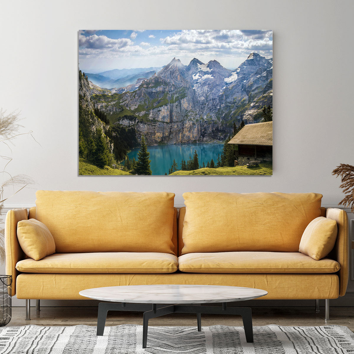 Mountains Over Looking Lake Canvas Print or Poster - Canvas Art Rocks - 4