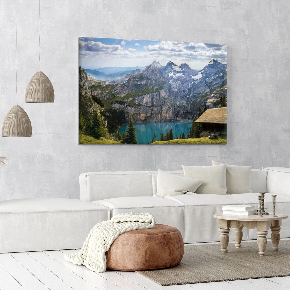 Mountains Over Looking Lake Canvas Print or Poster - Canvas Art Rocks - 6