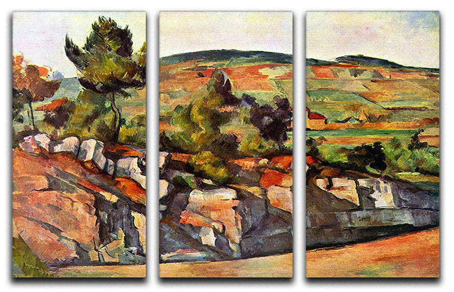 Mountains in Provence by Cezanne 3 Split Panel Canvas Print - Canvas Art Rocks - 1