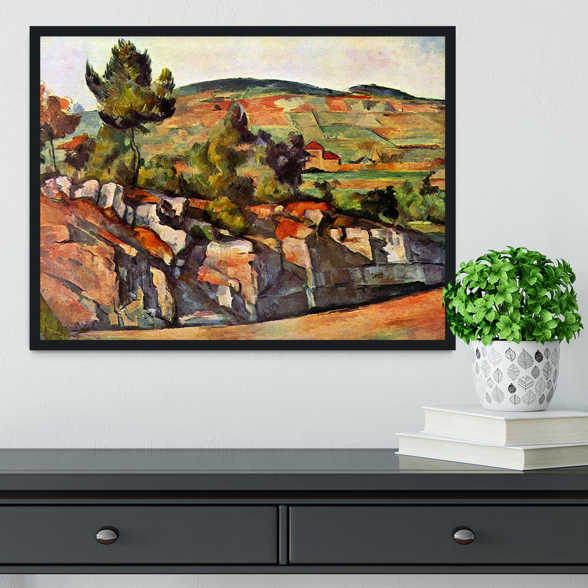 Mountains in Provence by Cezanne Framed Print - Canvas Art Rocks - 2