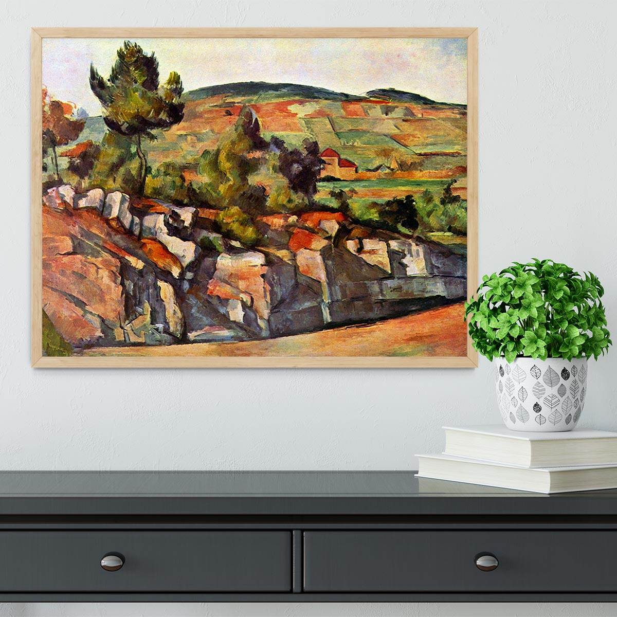 Mountains in Provence by Cezanne Framed Print - Canvas Art Rocks - 4