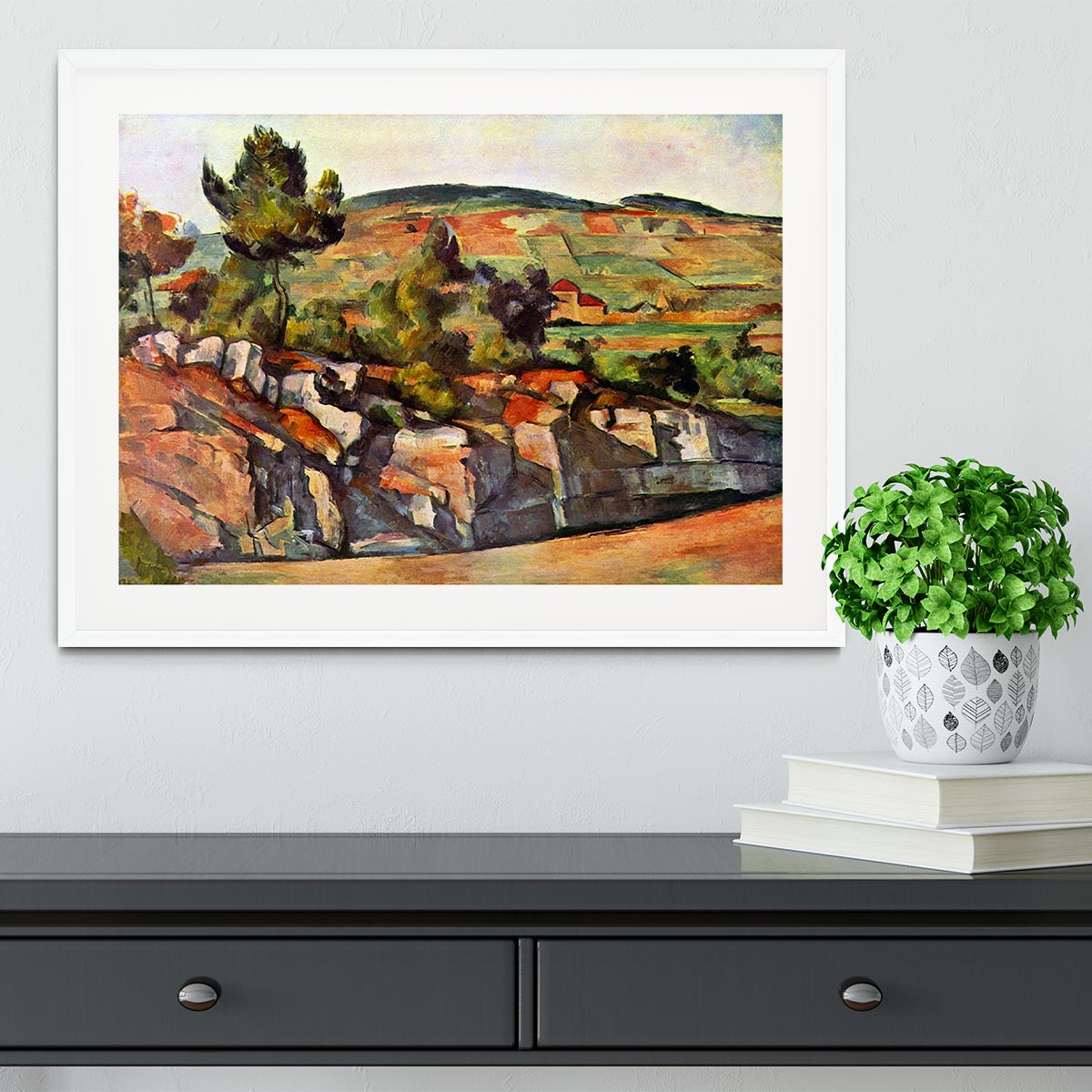 Mountains in Provence by Cezanne Framed Print - Canvas Art Rocks - 5