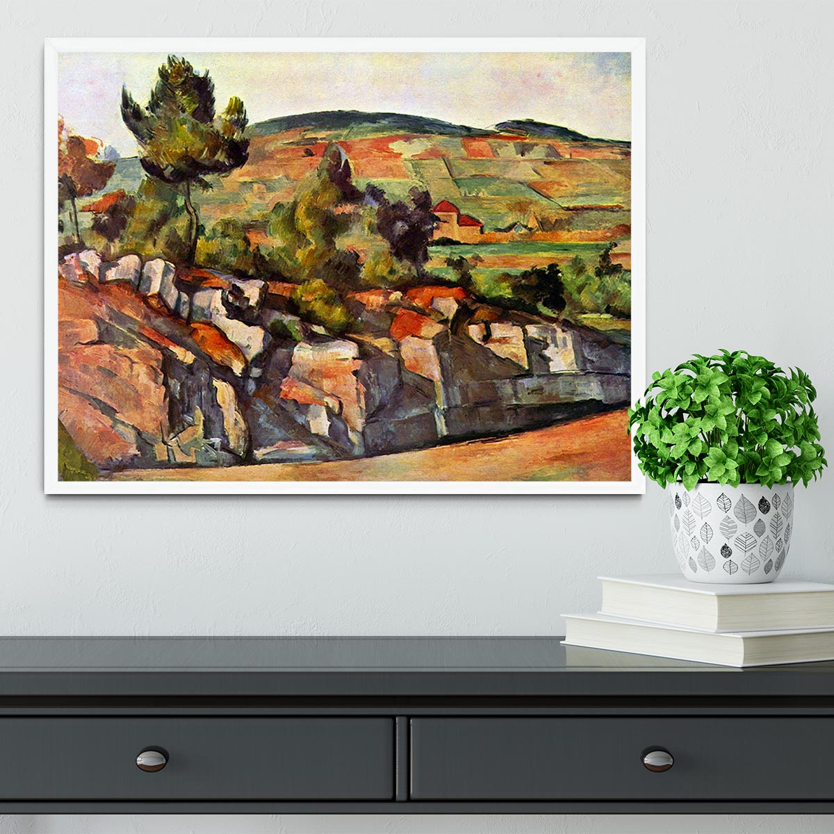Mountains in Provence by Cezanne Framed Print - Canvas Art Rocks -6