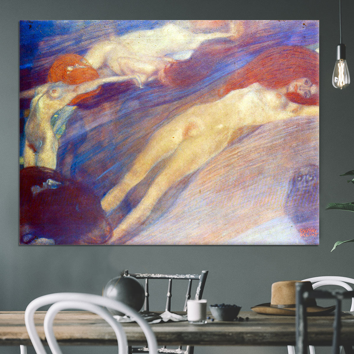 Moving water by Klimt Canvas Print or Poster - Canvas Art Rocks - 3