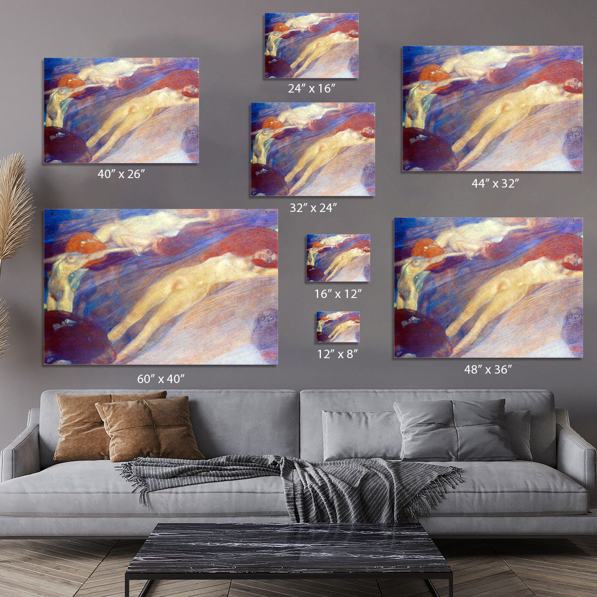 Moving water by Klimt Canvas Print or Poster - Canvas Art Rocks - 7