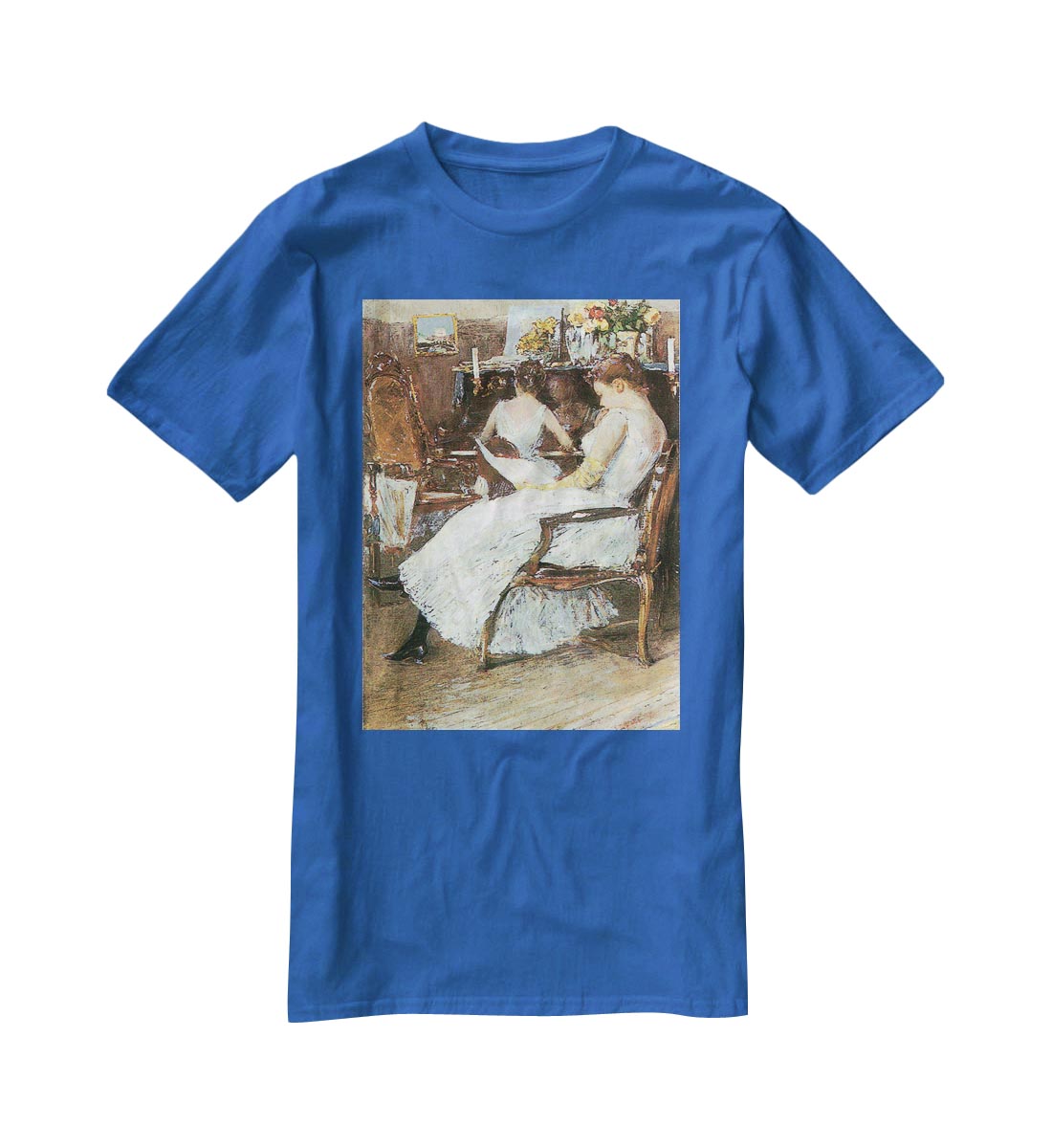 Mrs. Hassam and her sister by Hassam T-Shirt - Canvas Art Rocks - 2