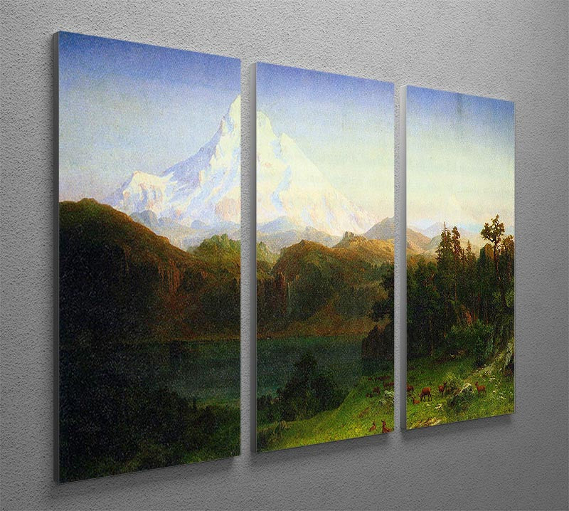 Mt. Hood Oregon by Bierstadt 3 Split Panel Canvas Print - Canvas Art Rocks - 2