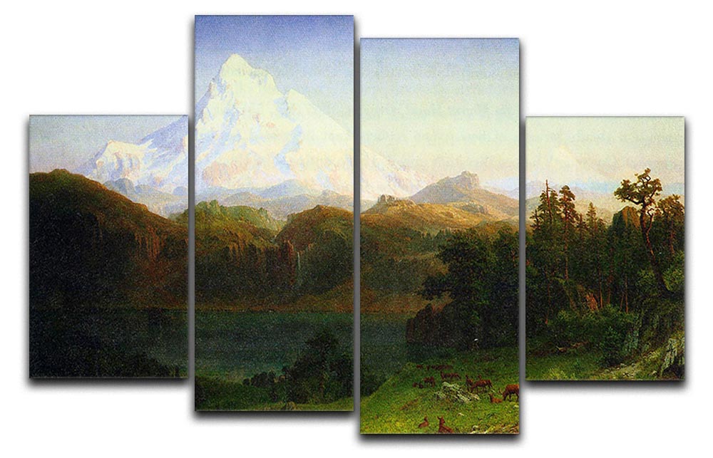 Mt. Hood Oregon by Bierstadt 4 Split Panel Canvas - Canvas Art Rocks - 1