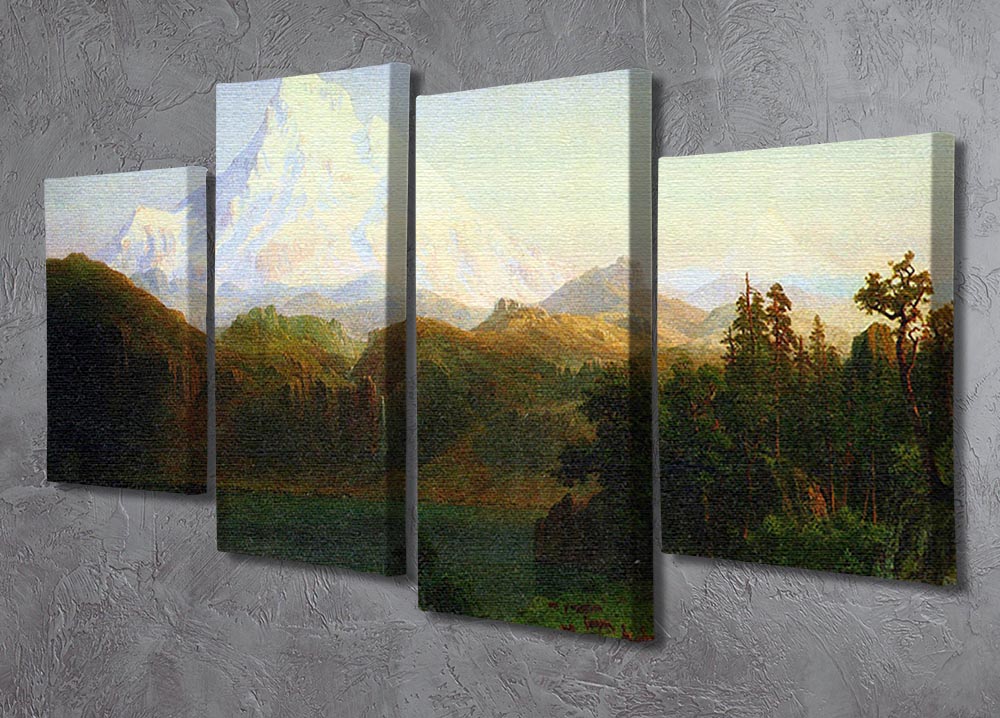 Mt. Hood Oregon by Bierstadt 4 Split Panel Canvas - Canvas Art Rocks - 2