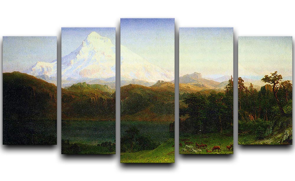 Mt. Hood Oregon by Bierstadt 5 Split Panel Canvas - Canvas Art Rocks - 1
