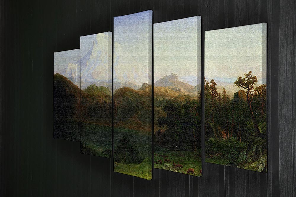 Mt. Hood Oregon by Bierstadt 5 Split Panel Canvas - Canvas Art Rocks - 2