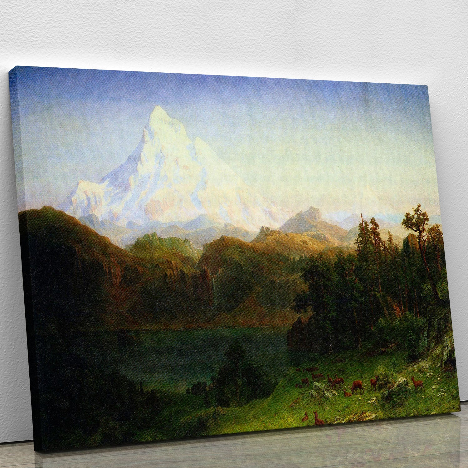 Mt. Hood Oregon by Bierstadt Canvas Print or Poster - Canvas Art Rocks - 1