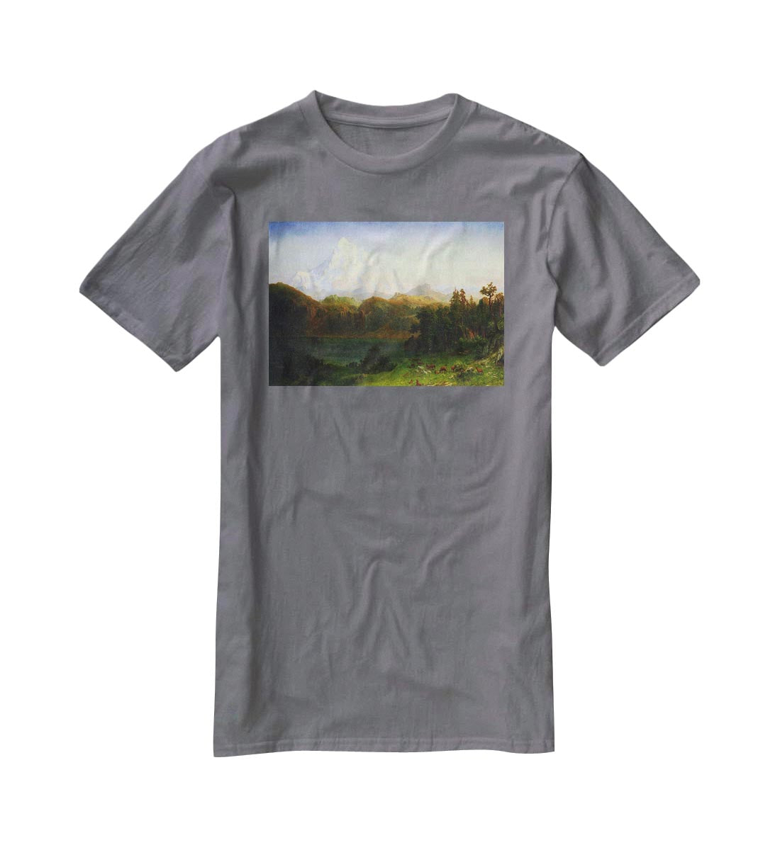 Mt. Hood Oregon by Bierstadt T-Shirt - Canvas Art Rocks - 3