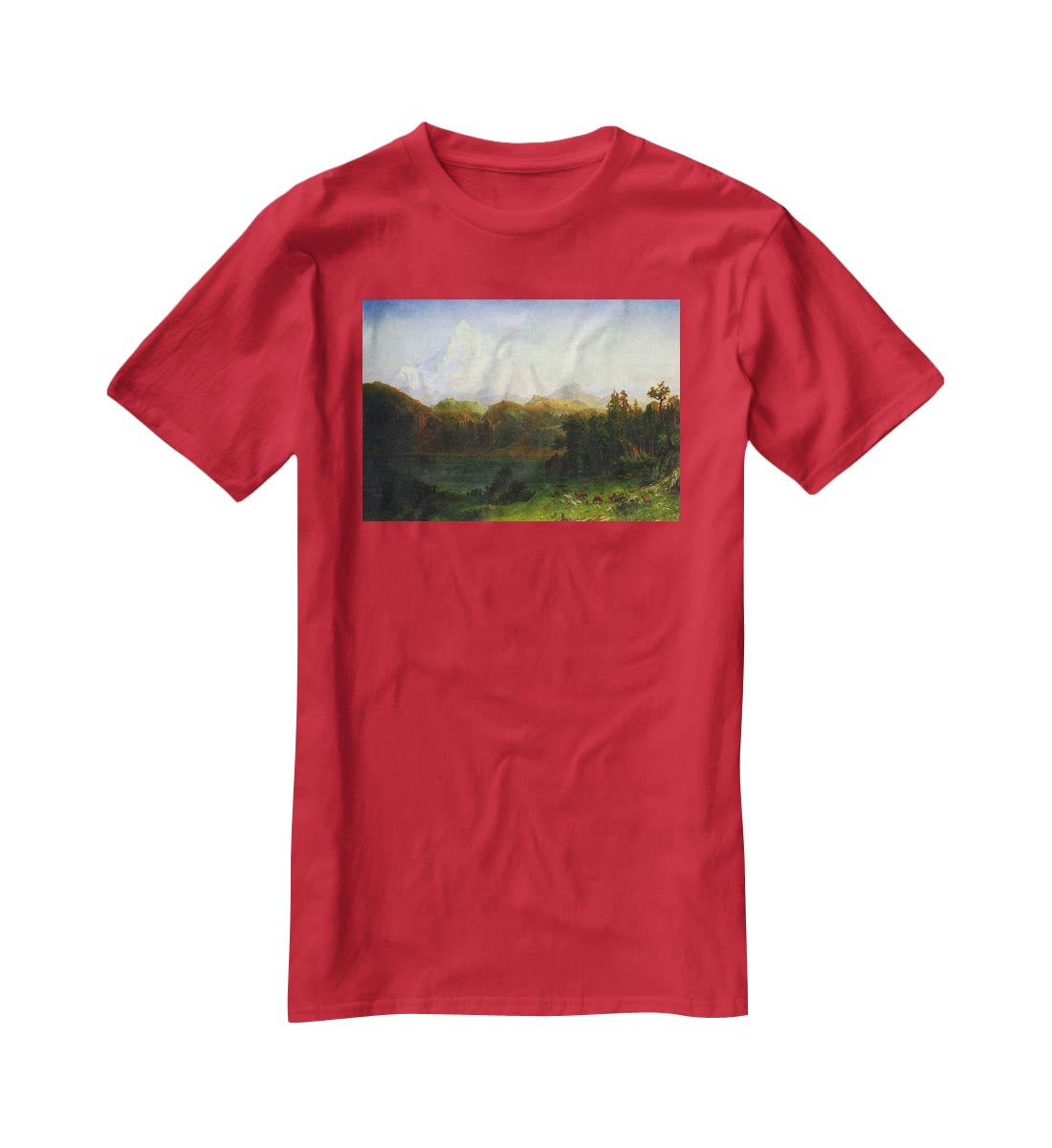 Mt. Hood Oregon by Bierstadt T-Shirt - Canvas Art Rocks - 4