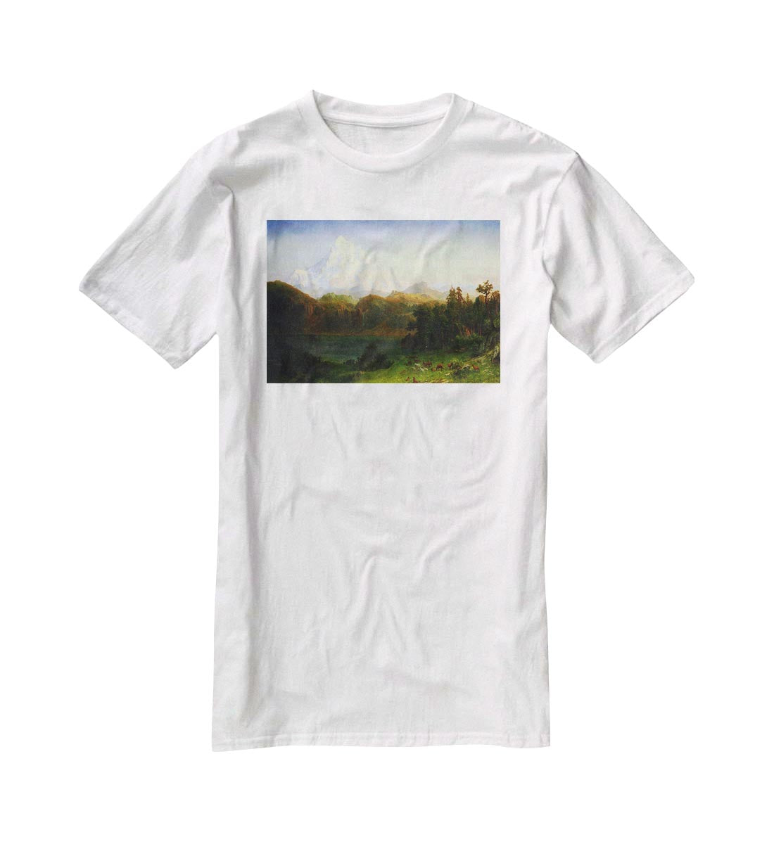 Mt. Hood Oregon by Bierstadt T-Shirt - Canvas Art Rocks - 5