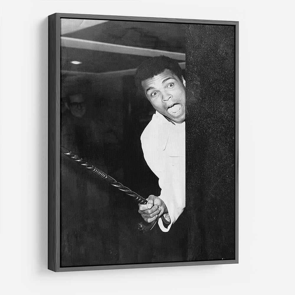 Muhammad Ali larking about at Heathrow HD Metal Print