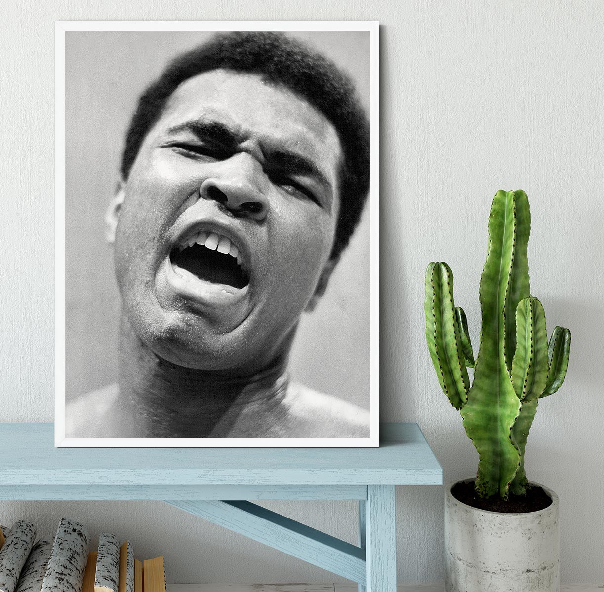 Muhammad Ali shouts Framed Print - Canvas Art Rocks -6