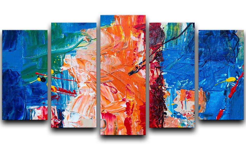 Multicolored Abstract Painting 5 Split Panel Canvas  - Canvas Art Rocks - 1
