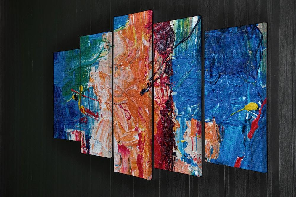 Multicolored Abstract Painting 5 Split Panel Canvas - Canvas Art Rocks - 2
