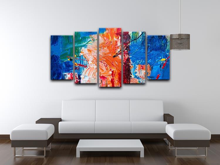 Multicolored Abstract Painting 5 Split Panel Canvas - Canvas Art Rocks - 3