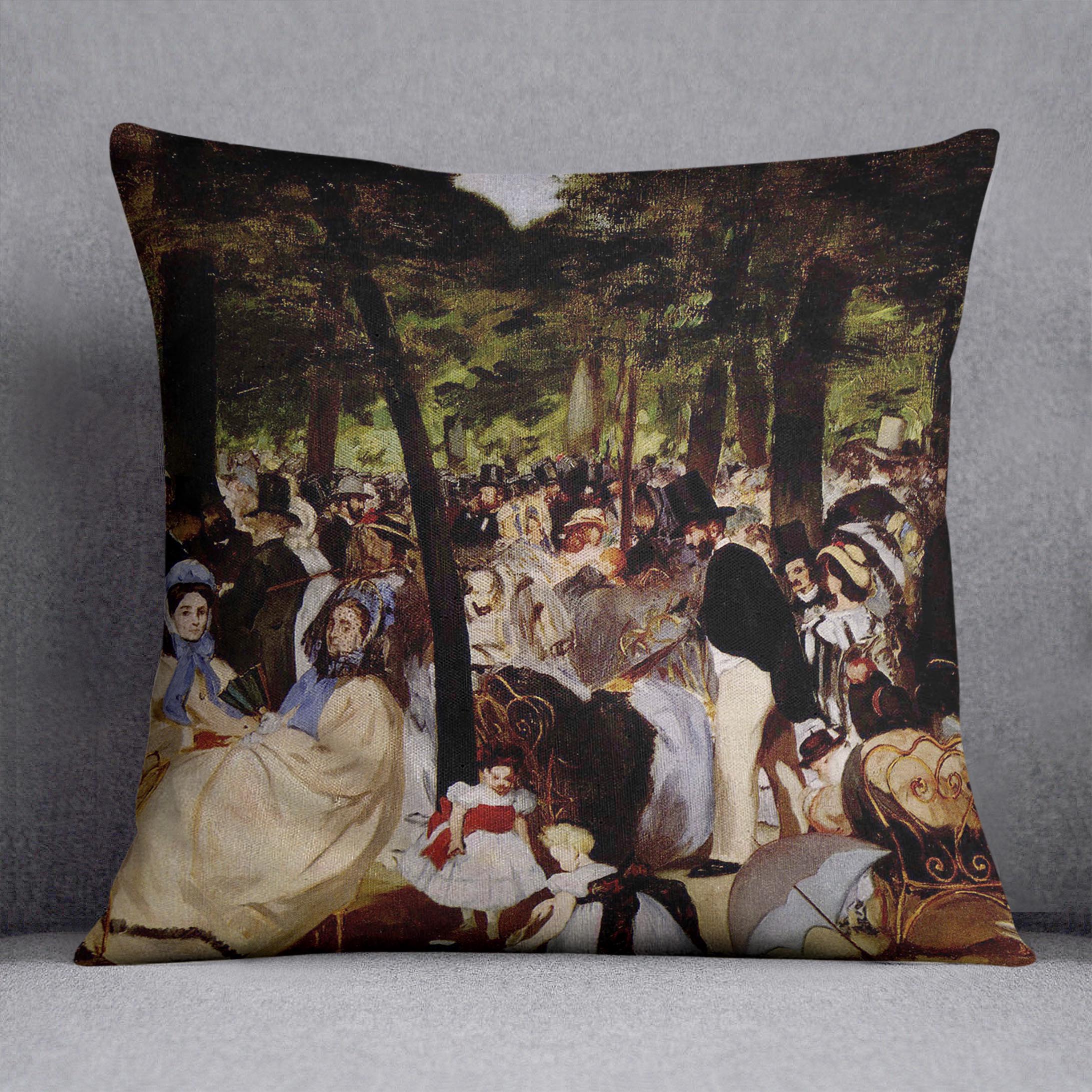 Music in Tuilerie Garden by Manet Cushion