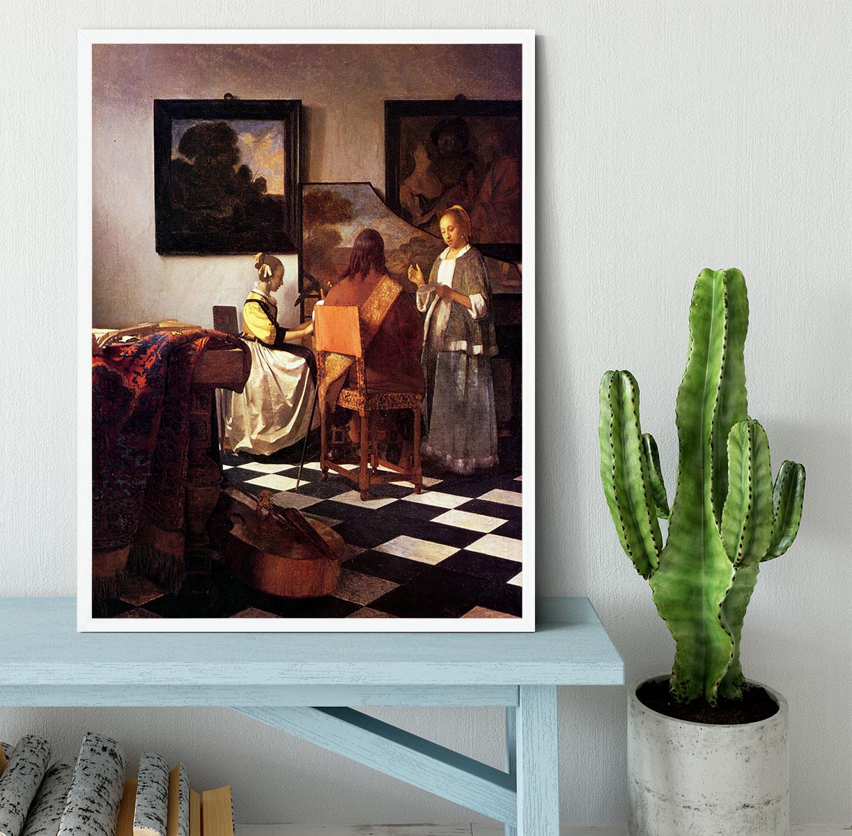 Musical Trio by Vermeer Framed Print - Canvas Art Rocks -6