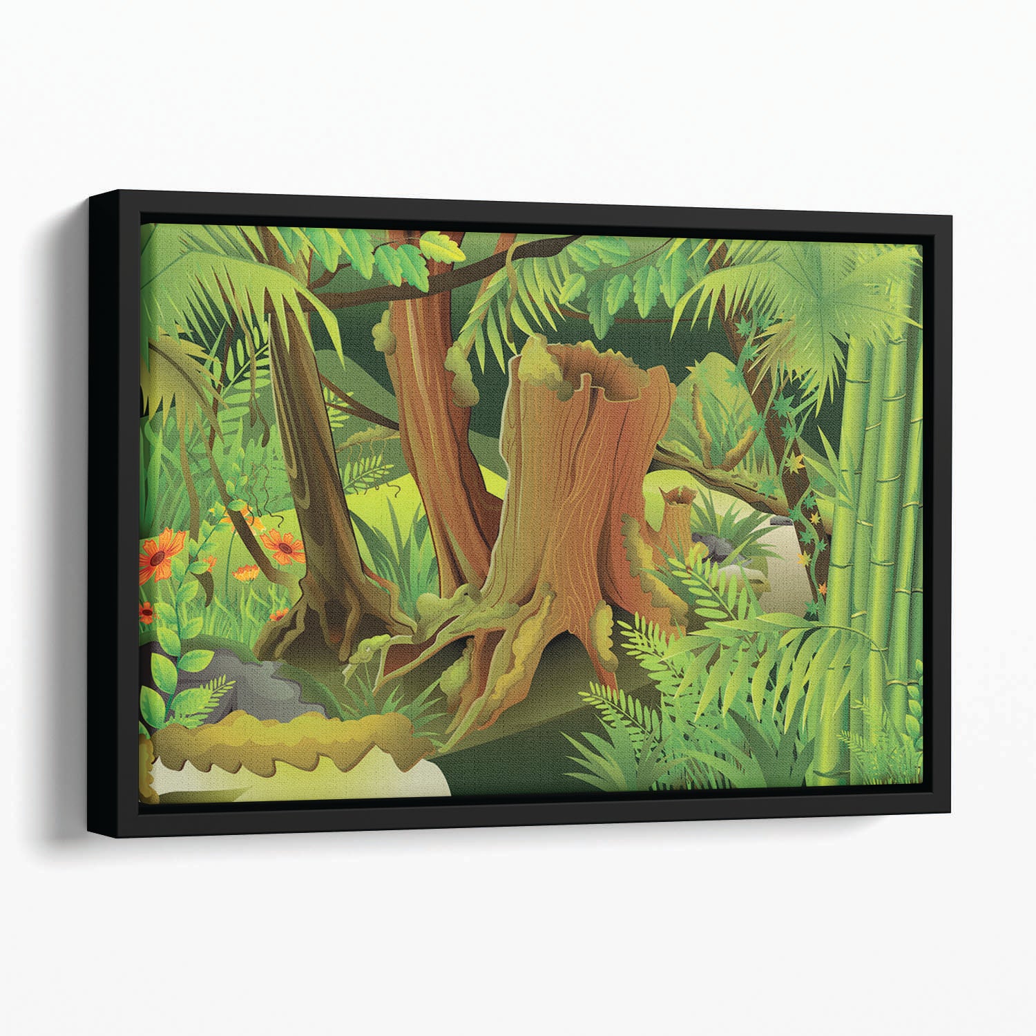 Mystic Jungle Floating Framed Canvas