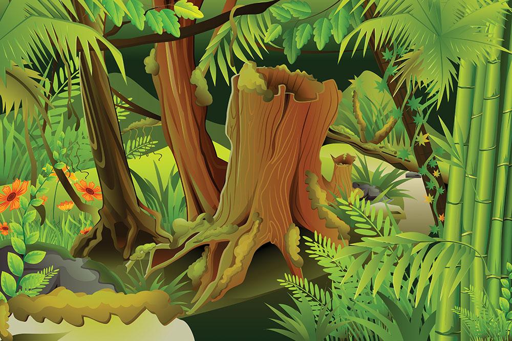 Mystic Jungle Wall Mural Wallpaper - Canvas Art Rocks - 1