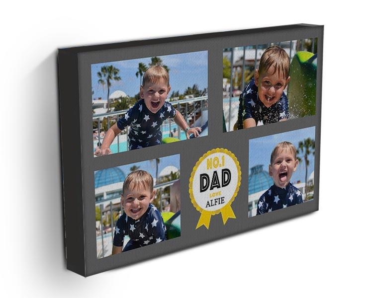No1 Dad Photo Canvas Print - Side View