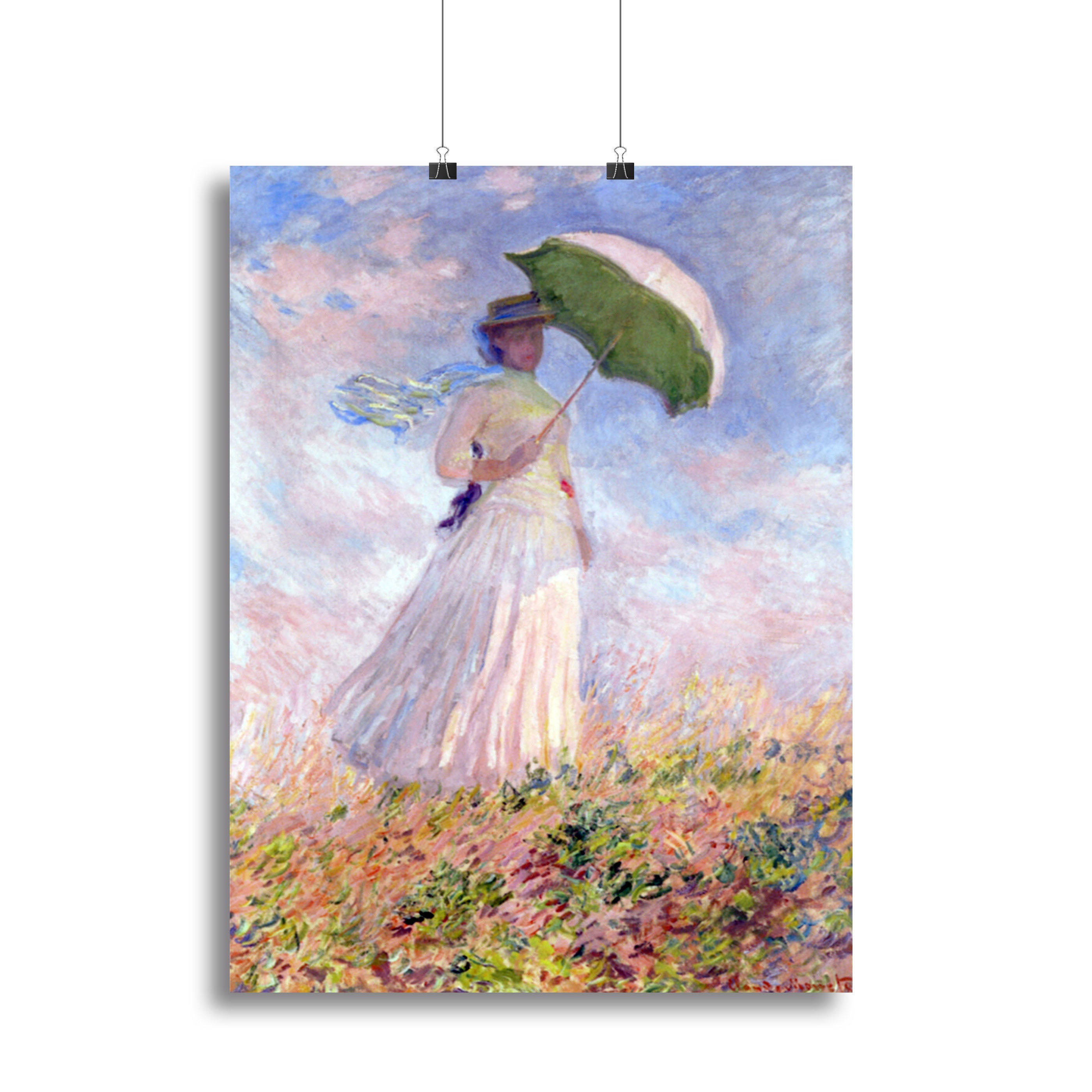 Nainen ja paivanvarjo by Monet Canvas Print or Poster - Canvas Art Rocks - 2