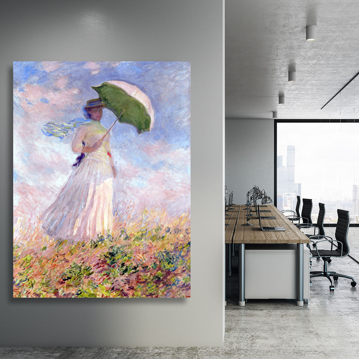 Nainen ja paivanvarjo by Monet Canvas Print or Poster - Canvas Art Rocks - 3