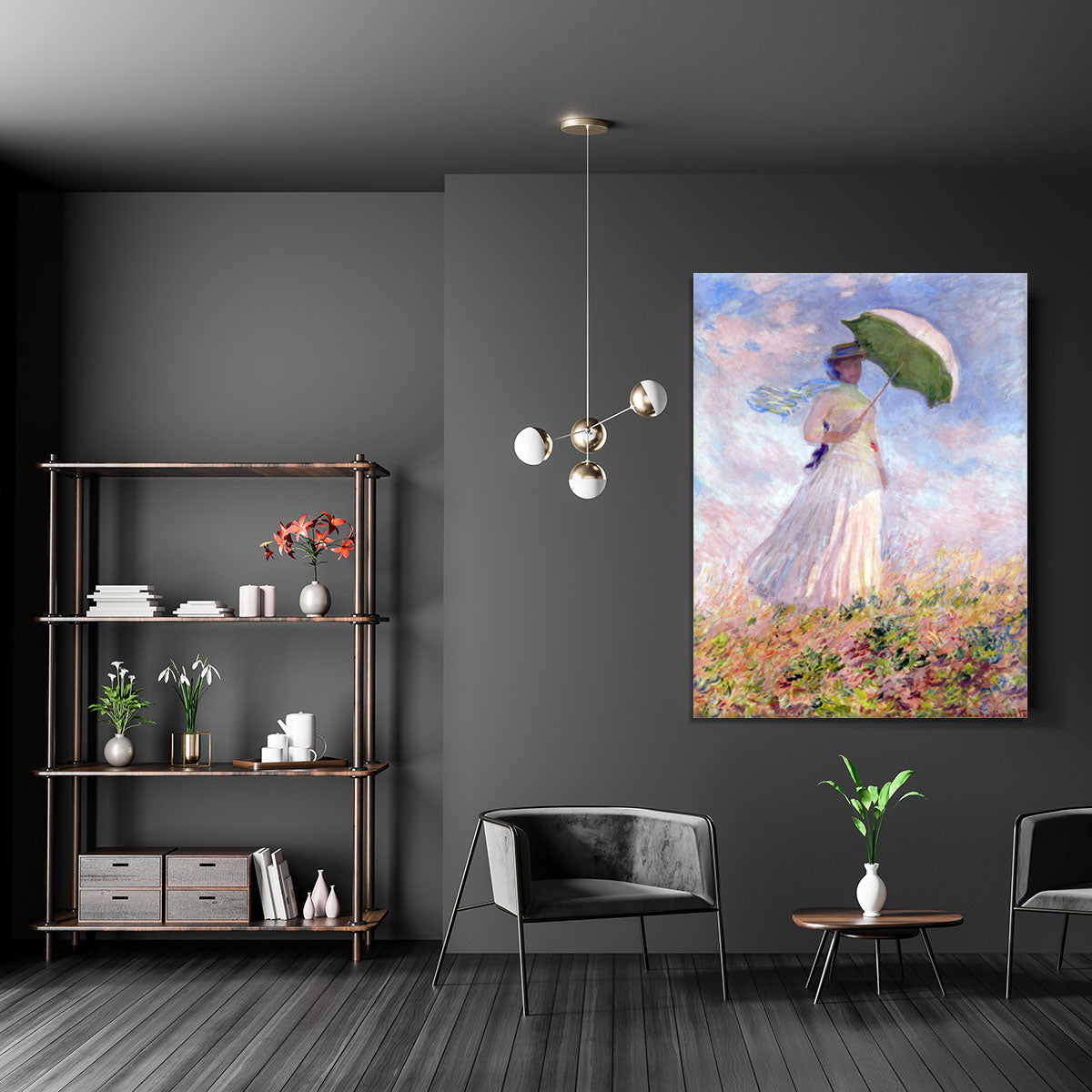 Nainen ja paivanvarjo by Monet Canvas Print or Poster - Canvas Art Rocks - 5