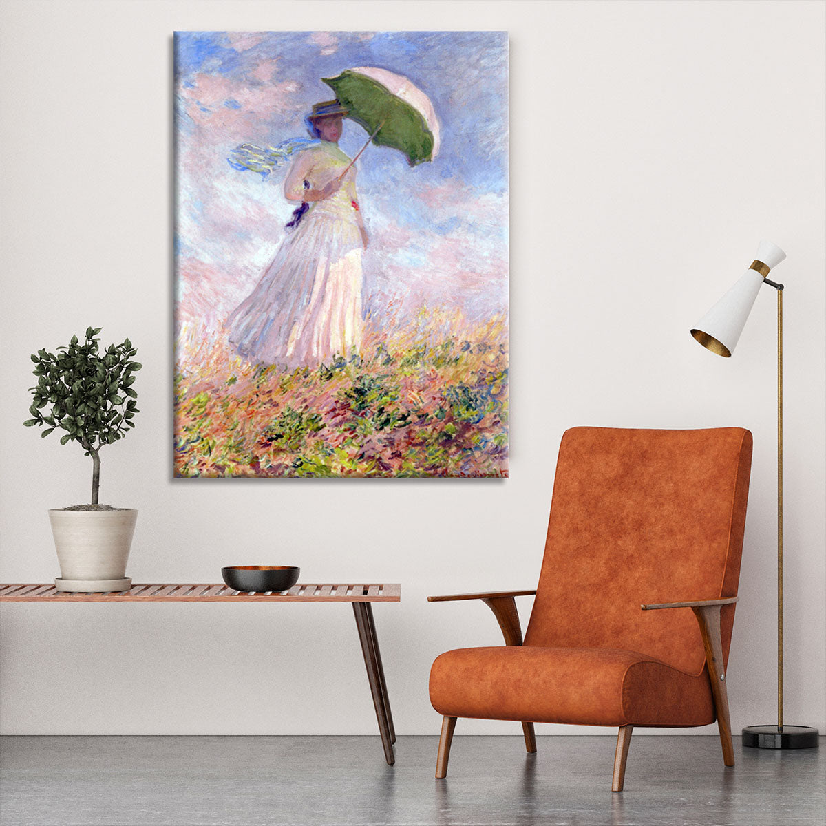 Nainen ja paivanvarjo by Monet Canvas Print or Poster - Canvas Art Rocks - 6
