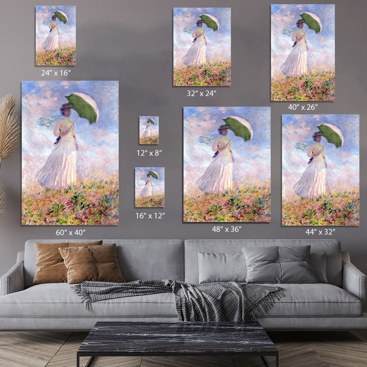 Nainen ja paivanvarjo by Monet Canvas Print or Poster - Canvas Art Rocks - 7
