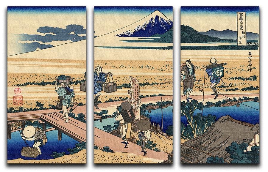 Nakahara in the Sagami province by Hokusai 3 Split Panel Canvas Print - Canvas Art Rocks - 1