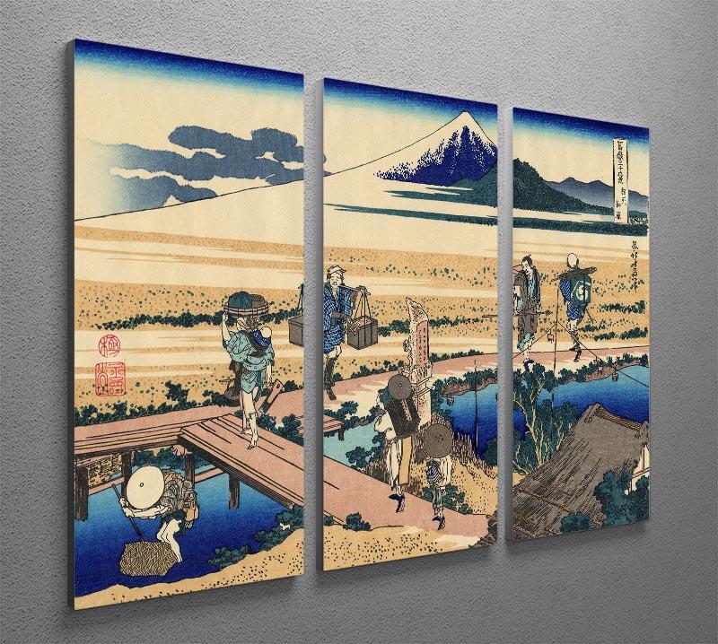 Nakahara in the Sagami province by Hokusai 3 Split Panel Canvas Print - Canvas Art Rocks - 2