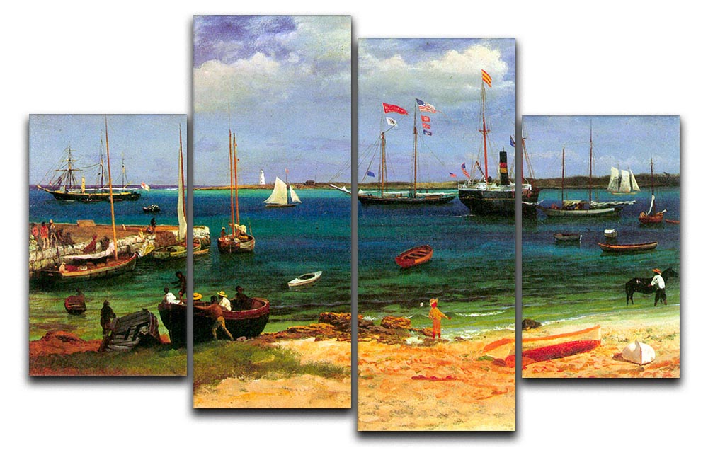 Nassau port by Bierstadt 4 Split Panel Canvas - Canvas Art Rocks - 1