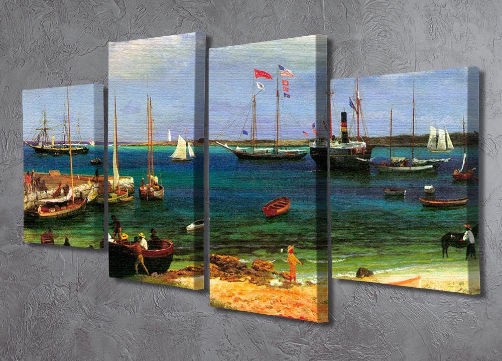 Nassau port by Bierstadt 4 Split Panel Canvas - Canvas Art Rocks - 2