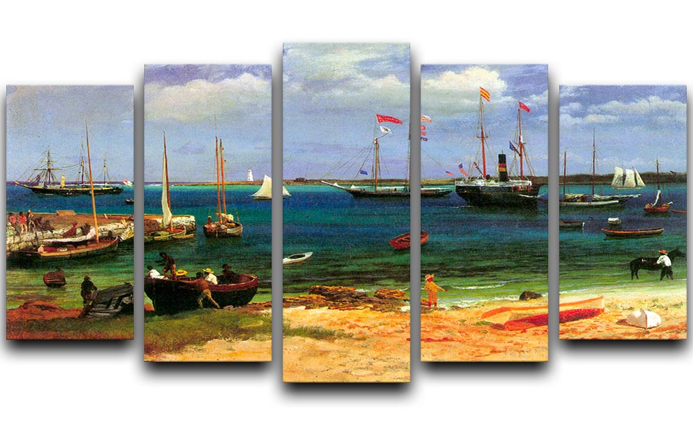 Nassau port by Bierstadt 5 Split Panel Canvas - Canvas Art Rocks - 1