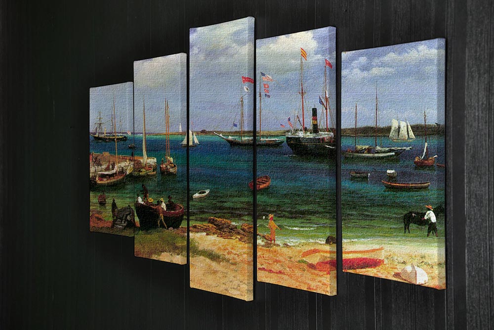 Nassau port by Bierstadt 5 Split Panel Canvas - Canvas Art Rocks - 2