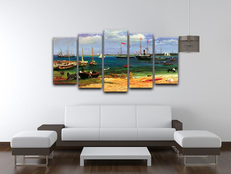 Nassau port by Bierstadt 5 Split Panel Canvas - Canvas Art Rocks - 3